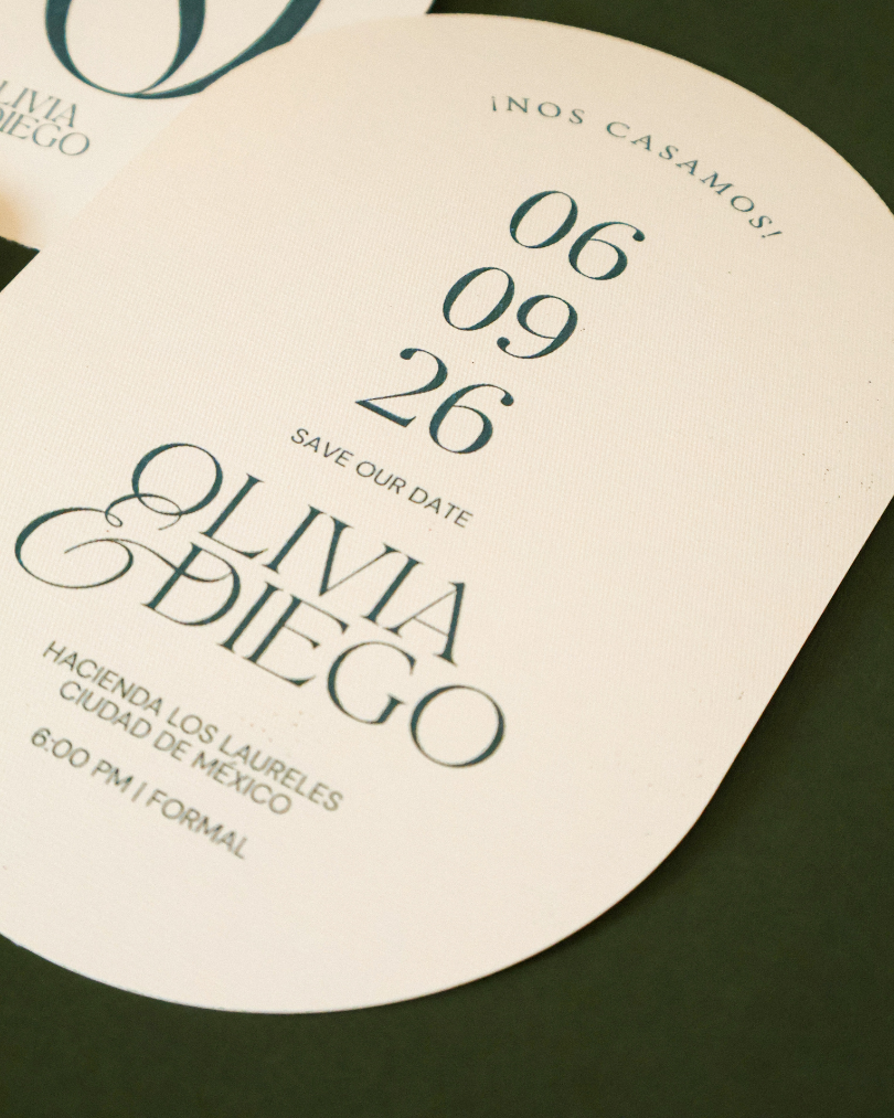 Save the Date en Papel Texturizado