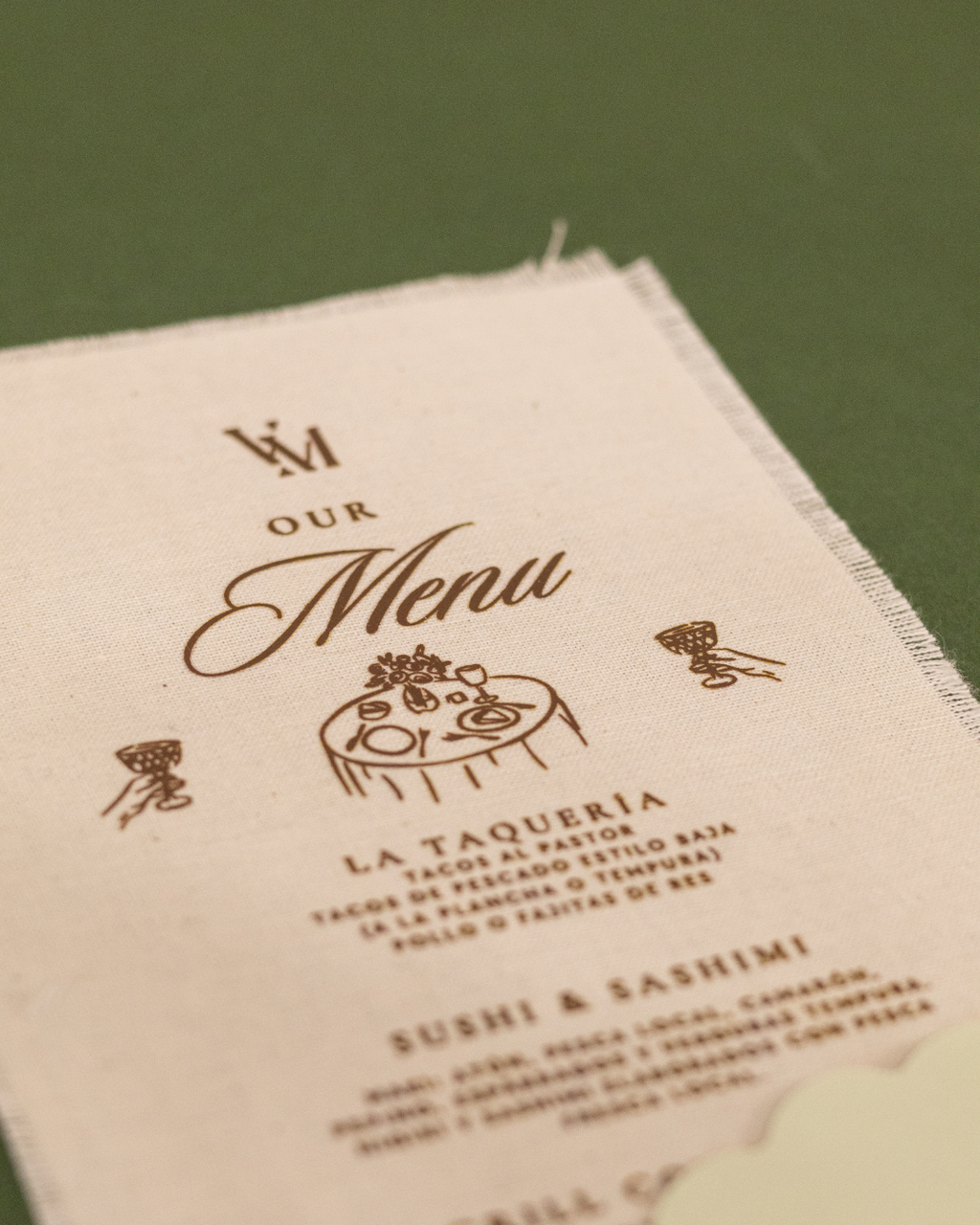 Menú de tela